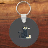 Big Smiling Cat With Toothbrush For Teeth Brushing キーホルダー (正面)