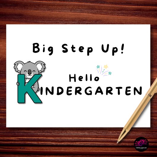 Big Step Up Hello Kindergarten Graduation カード