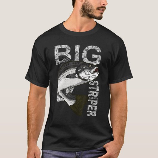 Big Striper Apparel Cape Cod Fishing Striped Bass Tシャツ (正面)