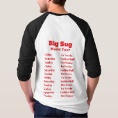 Big Sug ワールドツアーベースボールシャツ Tシャツ (裏面)