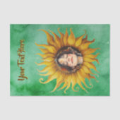 Big Sunflower Childs Face Watercolour Look Green 薄葉紙 (正面)