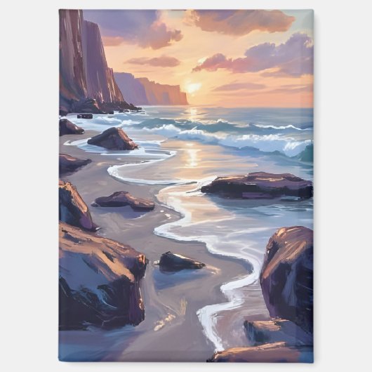Big Sur, California Coast Painting マグネット (正面)