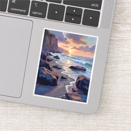 Big Sur, California Coastal Art Painting シール (詳細)