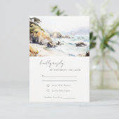 Big Sur, California Landscape Watercolor Wedding 出欠カード (スタンド正面)