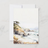 Big Sur, California Landscape Watercolor Wedding 出欠カード (裏面)