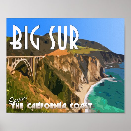 Big Sur California Pacific Coast Highway ポスター (正面)