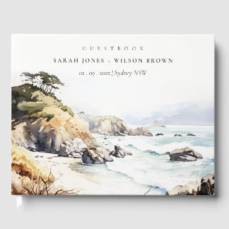 Big Sur, California Watercolor Landscape Wedding ゲストブック