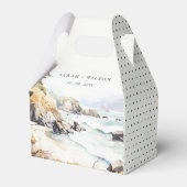 Big Sur, California Watercolor Landscape Wedding フェイバーボックス (裏面サイド)