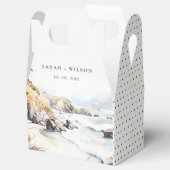 Big Sur, California Watercolor Landscape Wedding フェイバーボックス (オープン)