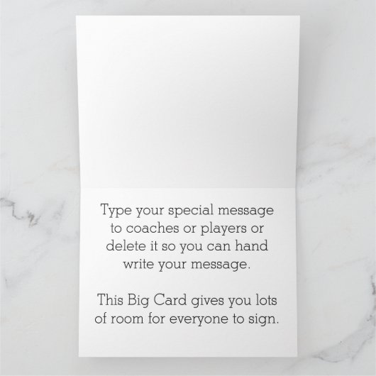 BIG TEAM PHOTO CARD with Your Text カード (内部)