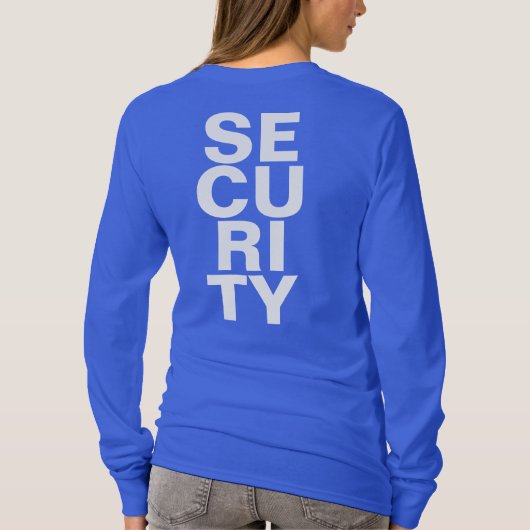 Big Text Deep Royal Blue Template Womens Security Tシャツ (裏面)