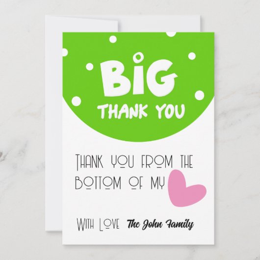 BIG Thank You Greeting Card With Semi Circle シーズンカード (正面)