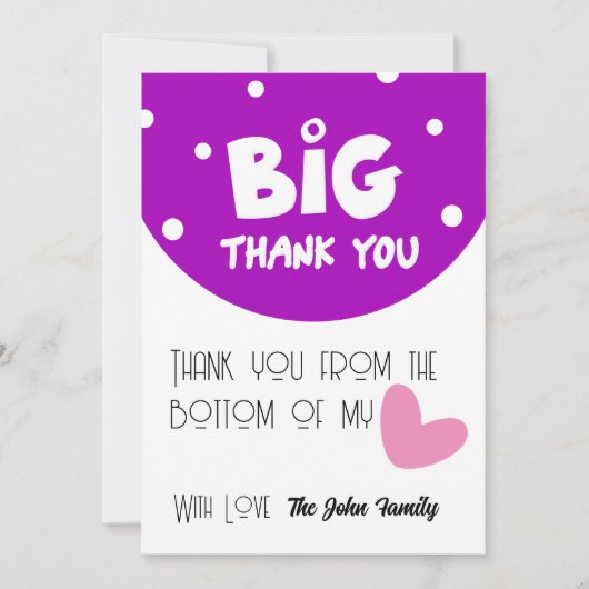 BIG Thank You Greeting Card With Semi Circle シーズンカード (正面)