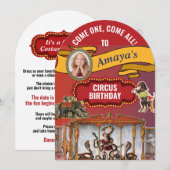 Big Top Circus Birthday Party 招待状 (正面/裏面)