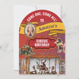 Big Top Circus Birthday Party 招待状