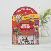 Big Top Circus Birthday Party 招待状 (スタンド正面)