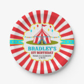 Big Top Circus Carnival 1st Birthday ペーパープレート (正面)