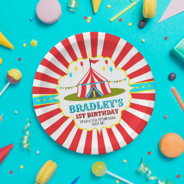 Big Top Circus Carnival 1st Birthday ペーパープレート
