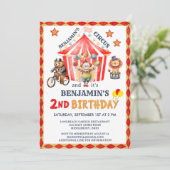 Big Top Circus Carnival Boy 2nd Birthday 招待状 (スタンド正面)