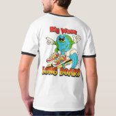 Big Wave Long Board Surfing T-shirt  Tシャツ (裏面)