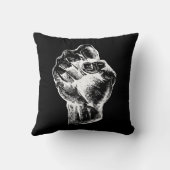 Big White Linocut-style Fist Illustration クッション (裏面)