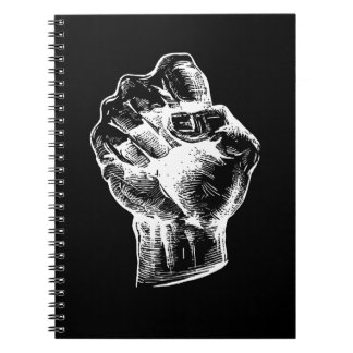 Big White Linocut-style Fist Illustration ノートブック
