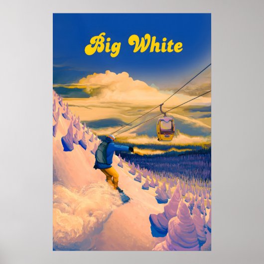 Big White Snowboarding Travel Poster ポスター (正面)