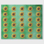 Big yellow Sunflowers Fancy Petals on Green ラッピングペーパー (フラット)