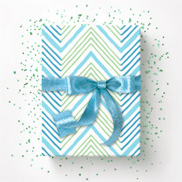 Big Zag Chevron in Green and Aqua ラッピングペーパー