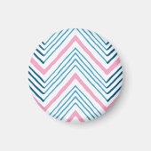 Big Zag Chevron in Pink and Aqua Magnet マグネット (正面)