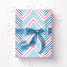 Big Zag Chevron in Pink and Deep Aqua ラッピングペーパー