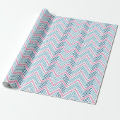 Big Zag Chevron in Pink and Deep Aqua ラッピングペーパー (アンロールド)