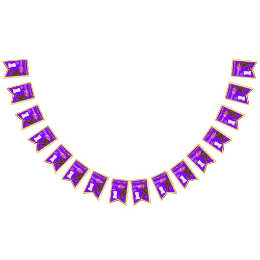 Bigfootかわいい子供の誕生日カードのパーソナライズ年齢歩き バンティングフラッグ (全)