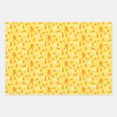 BigfootとJackalope in the Woods Pattern YelOrg ラッピングペーパーシート (正面3)