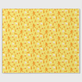 BigfootとJackalope in the Woods Pattern YelOrg ラッピングペーパー (フラット)