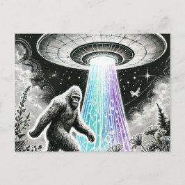 BigfootとUFO in the Forestはがき ポストカード