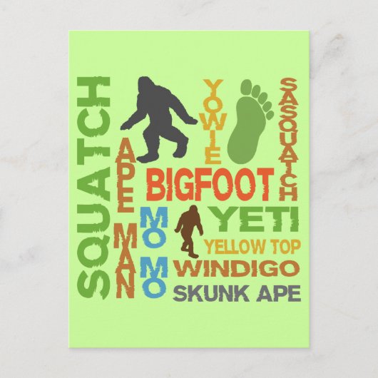 Bigfootの名前 ポストカード (正面)