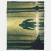 Bigfootはルイジアナ湿原を歩く フリースブランケット (正面)