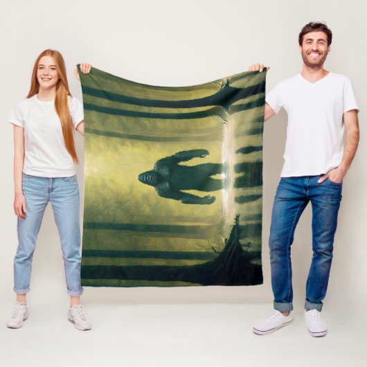 Bigfootはルイジアナ湿原を歩く フリースブランケット (インサイチュ)