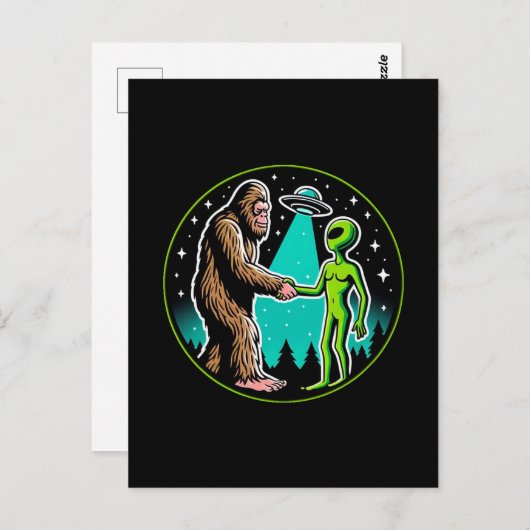 Bigfootエイリアンアライアンおもしろいス – サイエンスフィクション暗号 ポストカード (正面/裏面)