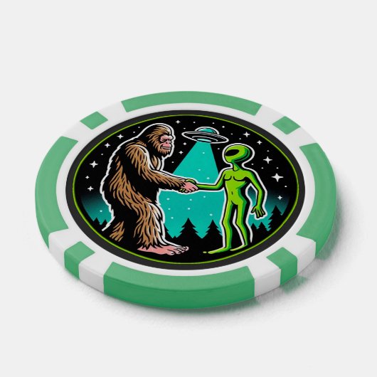 Bigfootエイリアンアライアンおもしろいス – サイエンスフィクション暗号 ポーカーチップ (シングル)