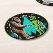 Bigfootエイリアンアライアンおもしろいス – サイエンスフィクション暗号 ラウンドペーパーコースター (アングル)