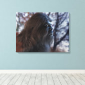 BIGFOOTサスカッチポートレートINプロフィールAT DUSK III キャンバスプリント (インサイチュ (ウッドフロア))