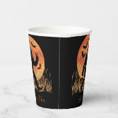 Bigfootハロウィーンオレンジと黒のパーソナライズ可能 紙コップ (右)