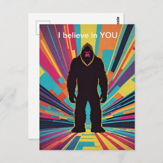 Bigfootレトロ将来分析コードのメッセ前向きージ ポストカード (正面/裏面)