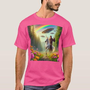 Bigfoot乗馬ユニコーンビグフットUfos Weとの自撮り Tシャツ