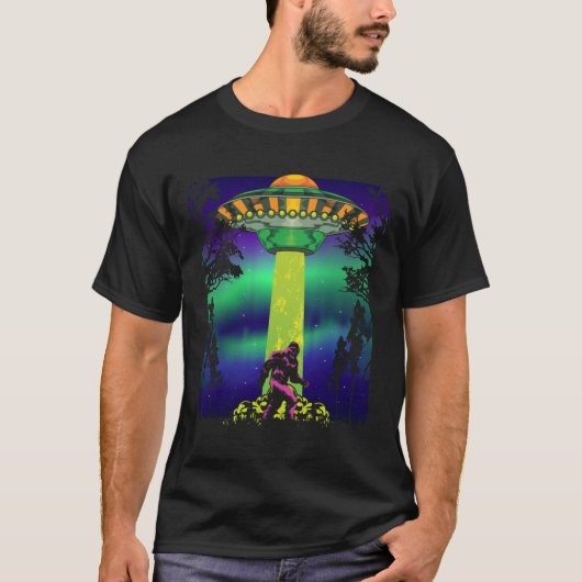 Bigfoot宇宙不明飛んでいるオブジェクトの取り外し Tシャツ (正面)
