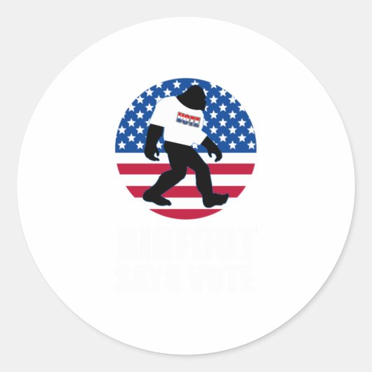 Bigfoot氏がVote America USA 大統領の E ラウンドシール (正面)