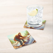 Bigfoot設置パネ太陽のル スクエアペーパーコースター (インサイチュ)