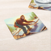 Bigfoot設置パネ太陽のル スクエアペーパーコースター (アングル)